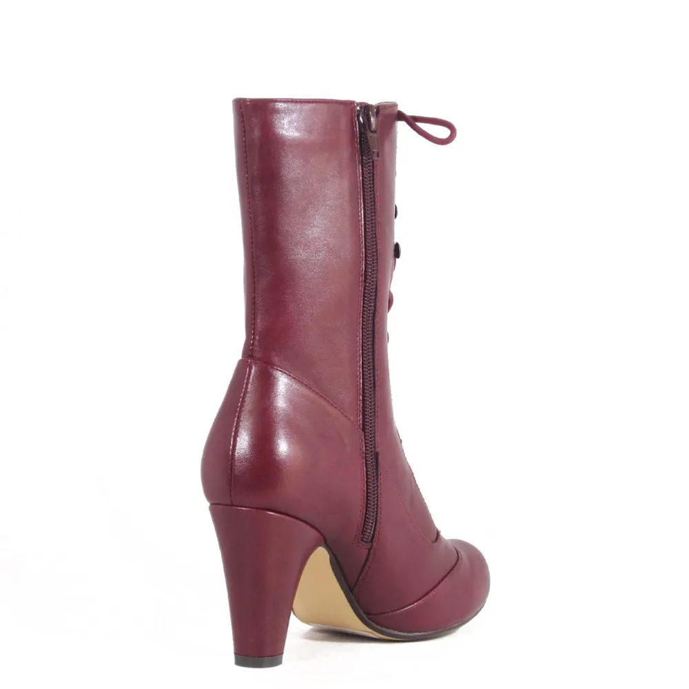 Lace Up Combat Victorian Ankle Boots