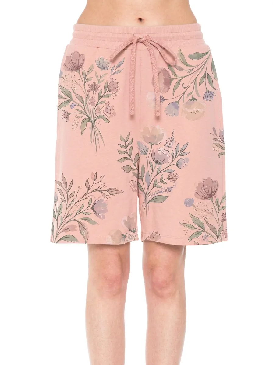 Women's Floral Garden Botanical Printed Sweat Shorts