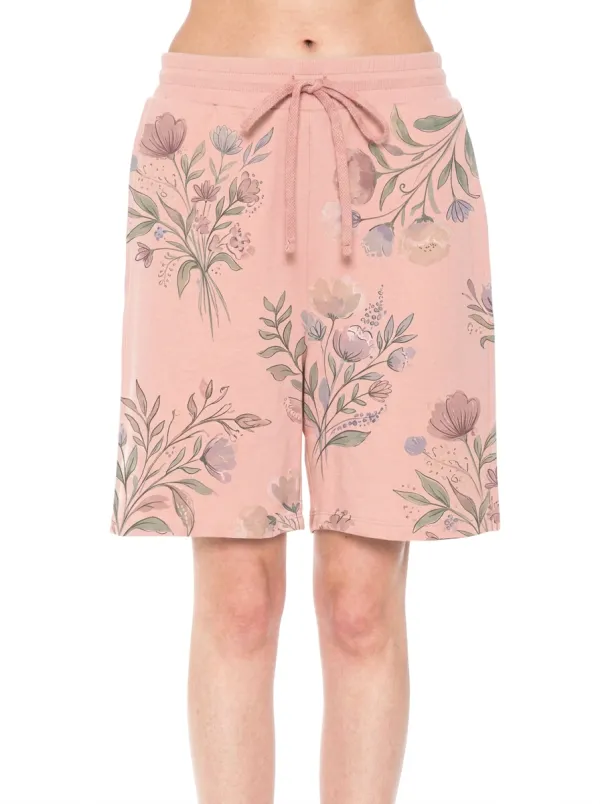 Women's Floral Garden Botanical Printed Sweat Shorts