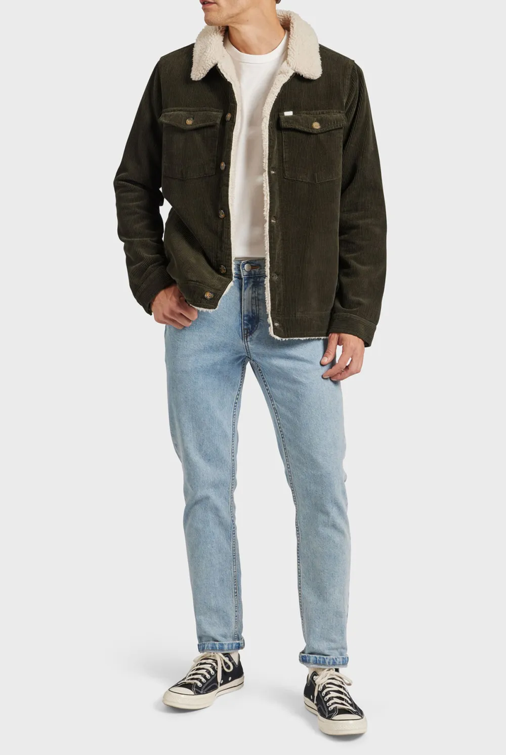 Fleece Lined Corduroy Button Up Jacket