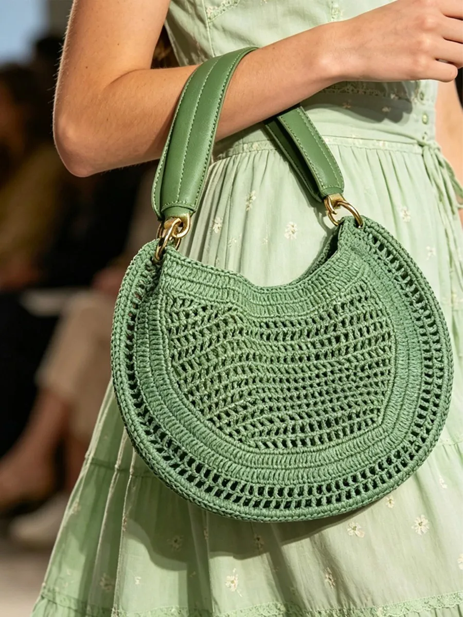 Ivy Hand-Woven Crescent Bag