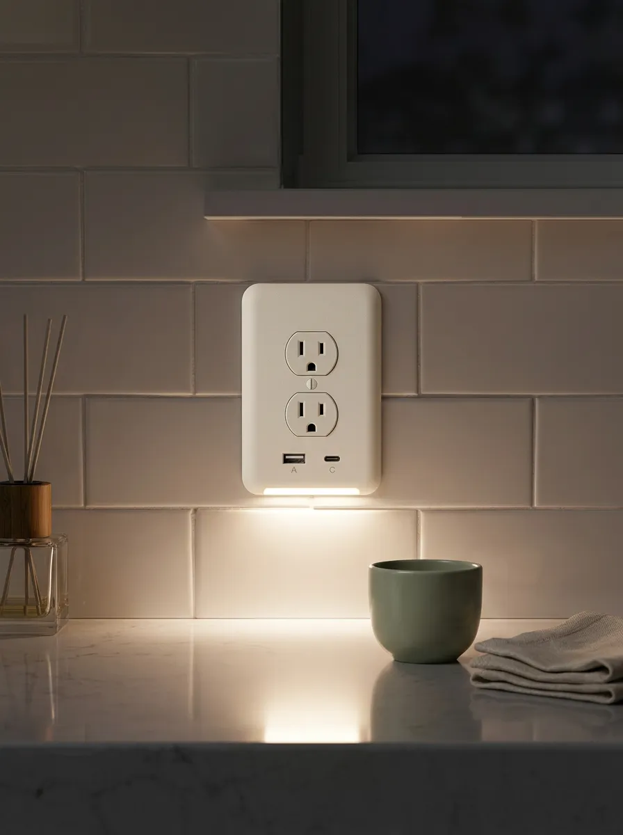 Minimalist USB Charging Printed LED Outlet Cover