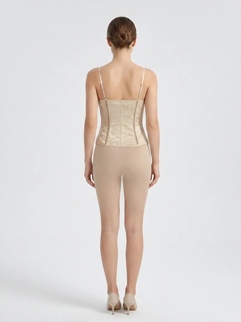 Jacquard Vintage-Inspired Women's Corset Top