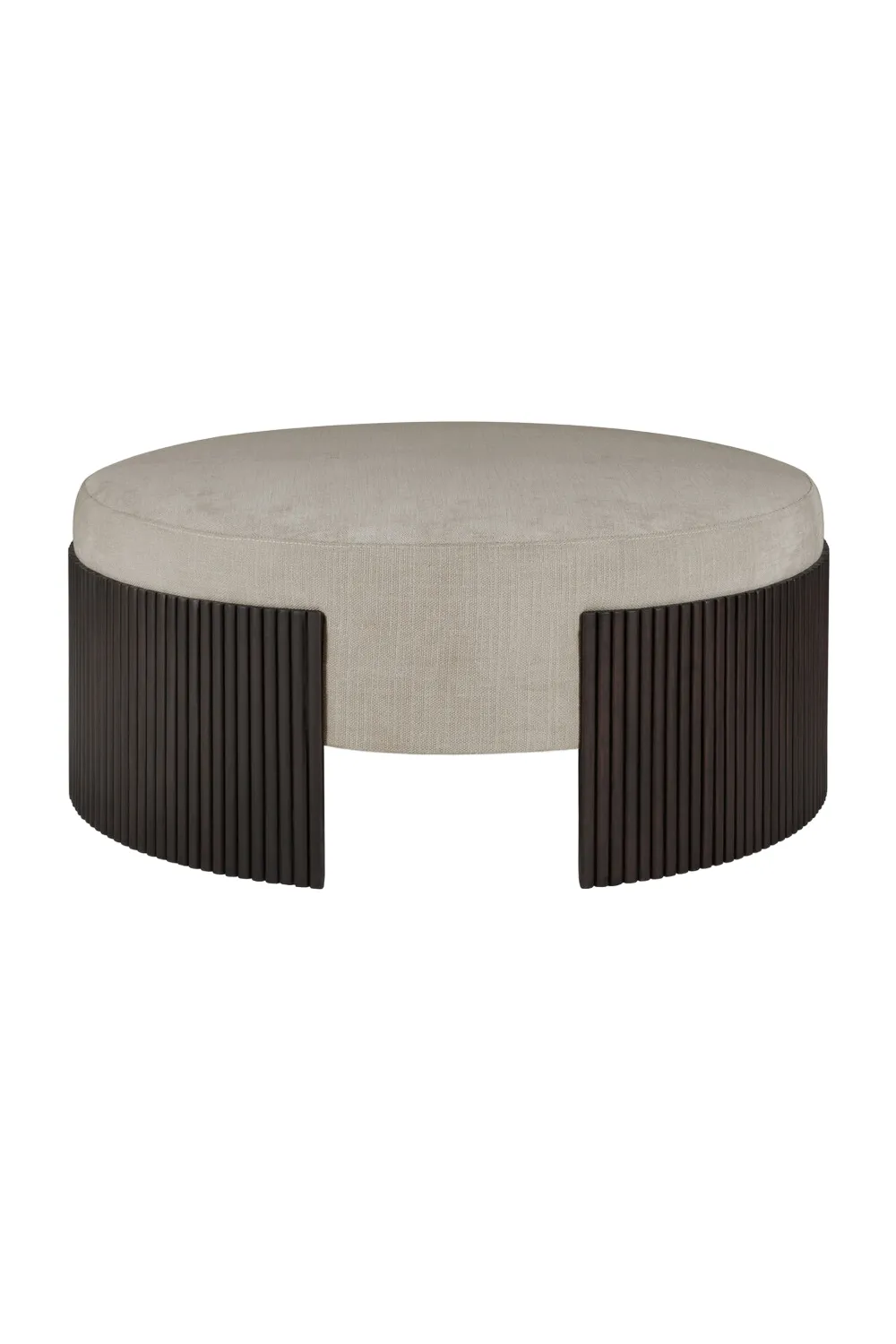Round Slatted Pouf