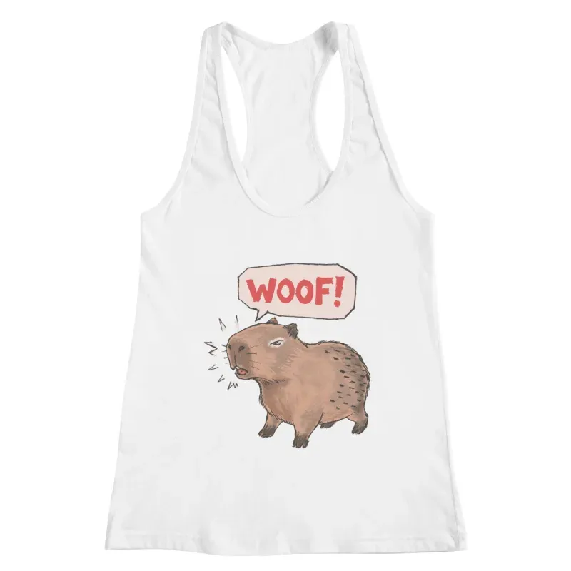 CapyBarking White Tank