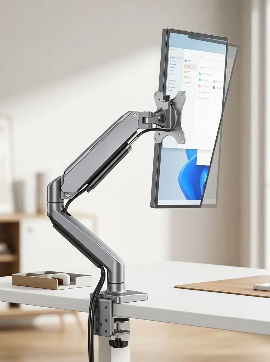Office Worker Ergonomic Adjustable Gas Spring Monitor Arm Mount