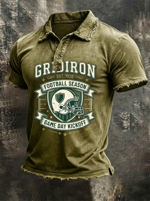 Football Gridiron Helmet Graphic Polo Shirt