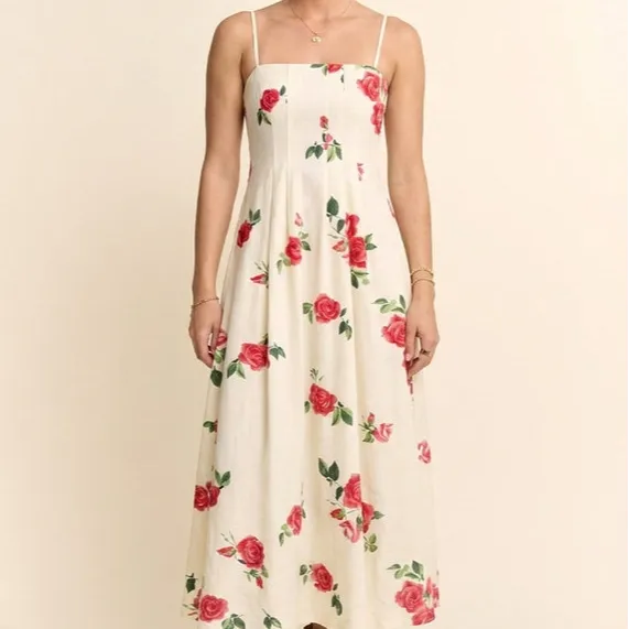 Floral Square Neck Dress
