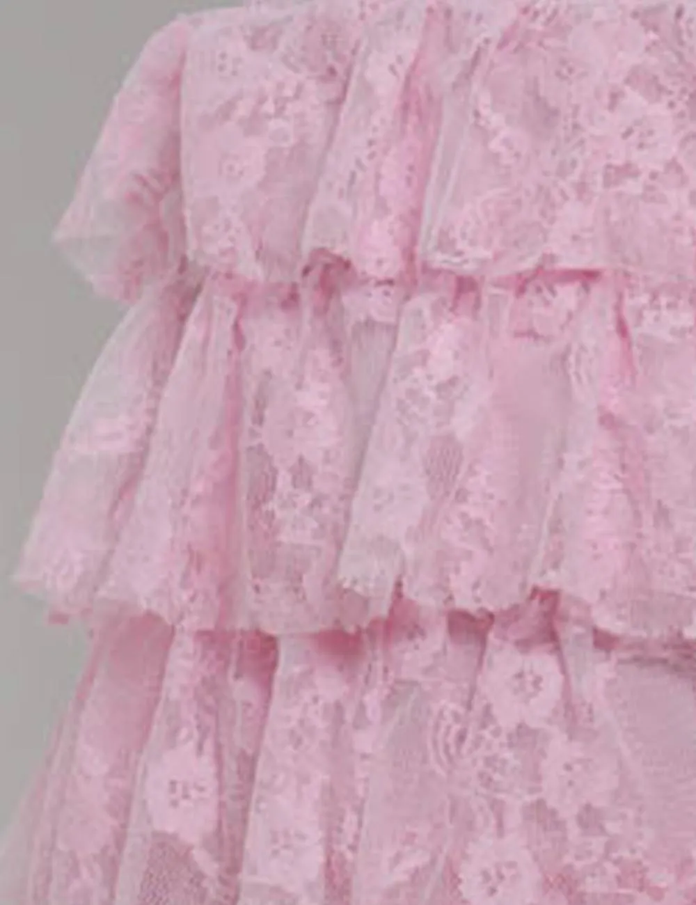 Lace Tiered Ruffle Elastic Waist Mini Shorts