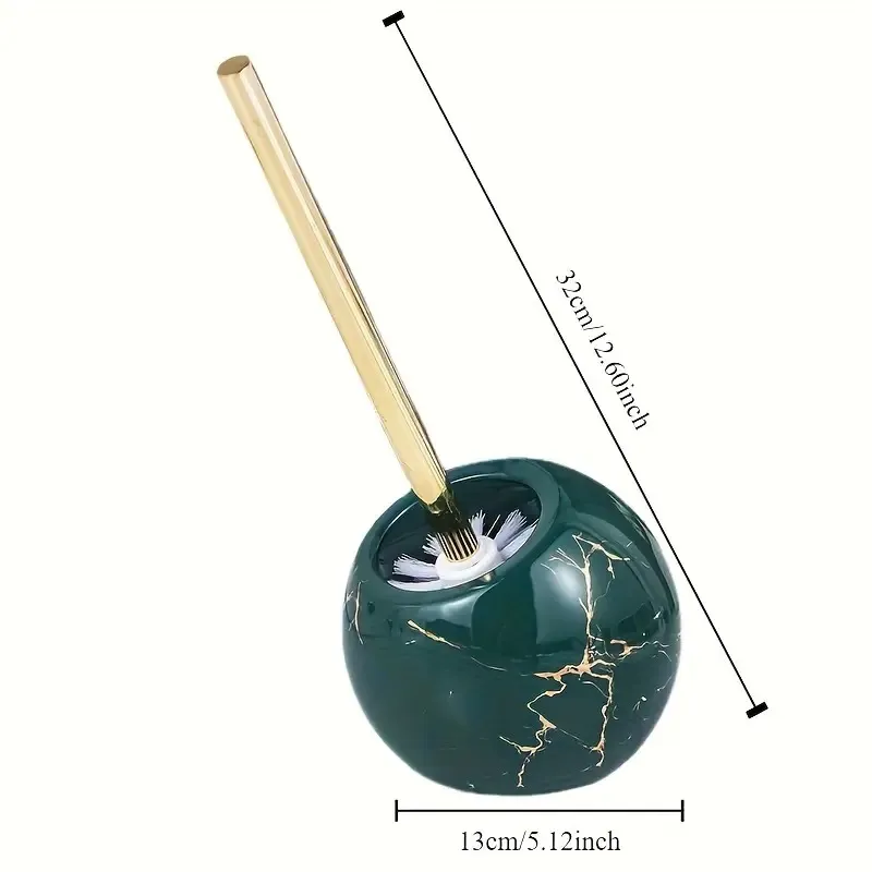 A 2-Piece Nordic Creative Ceramic Long-Handled Toilet Brush Set
