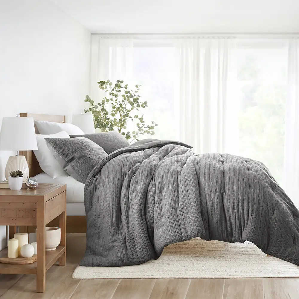 Waffle Textured Down Alternative Comforter Set