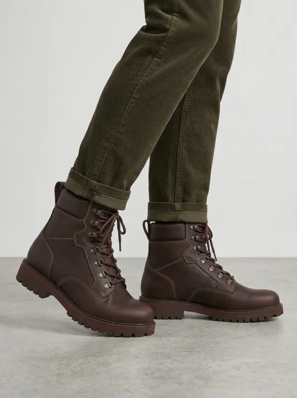 Unisex Outdoor Enthusiast Topographic Map Print Work Boots