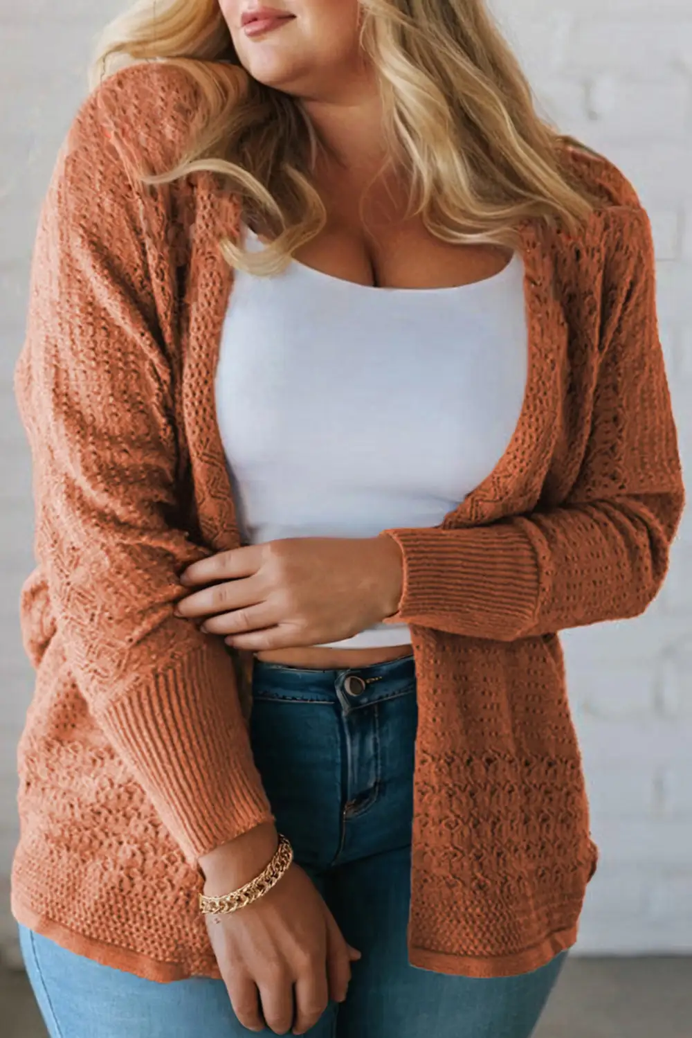 Open-Front Knit Cardigan