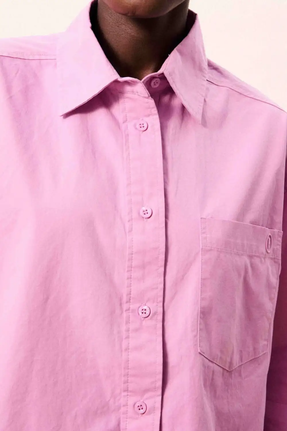 Button Front Collared Oversized Boxy Shirt