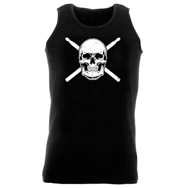 Skull Drumsticks Graphic Tank Top