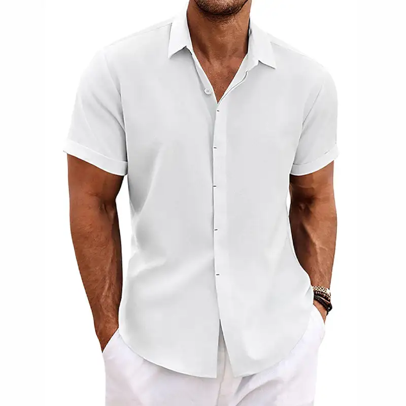 Textured Woven Linen Shirt