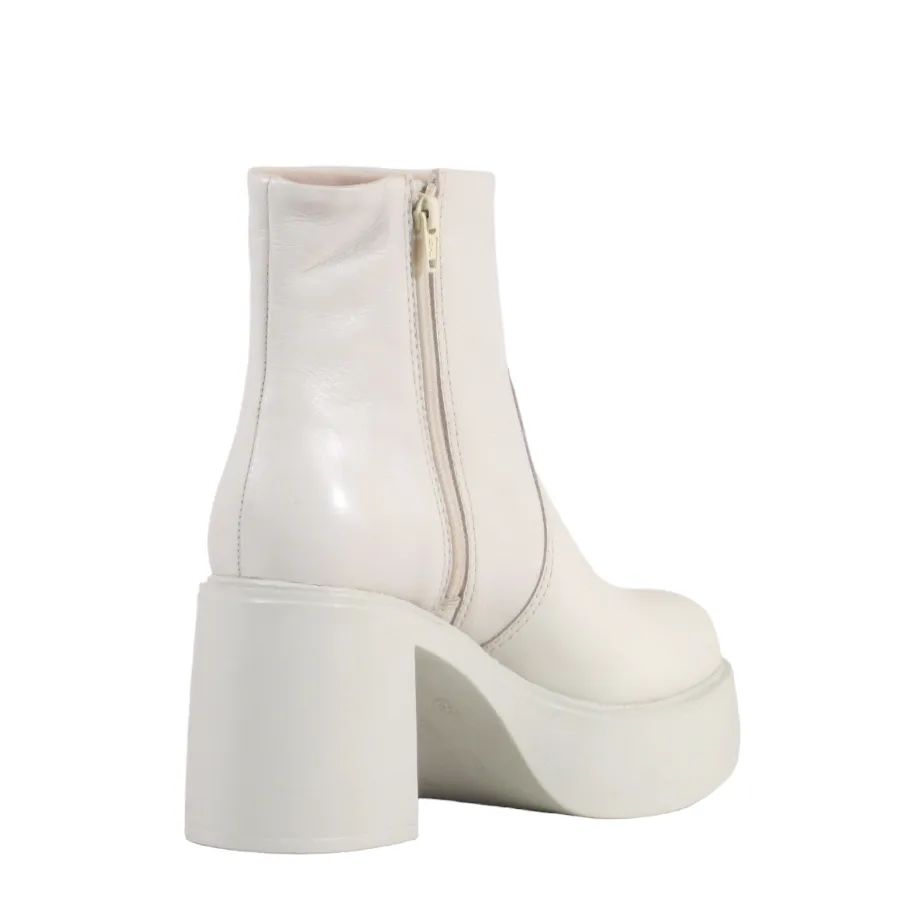 Leather Platform Zip Ankle Boots