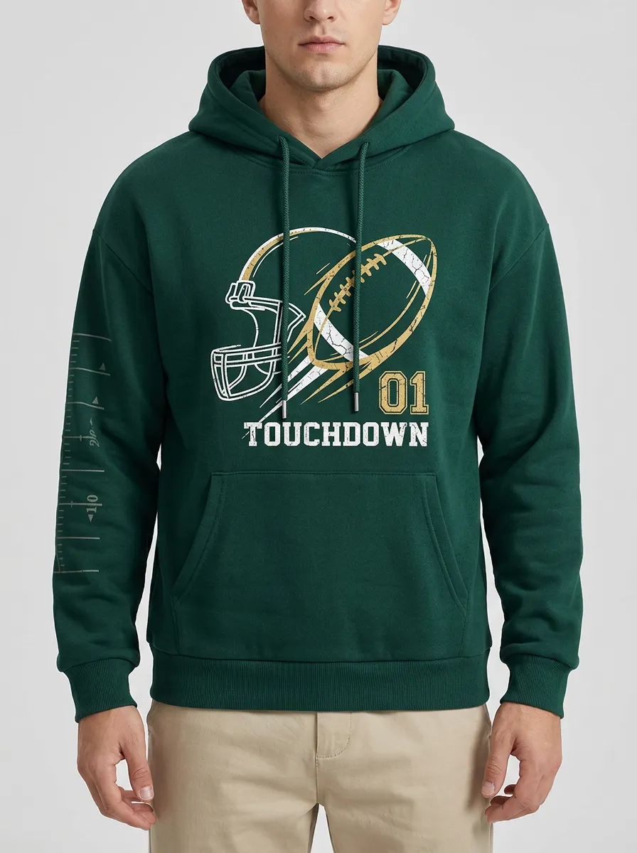 Men's American Football Lover Touchdown Helmet Hoodie