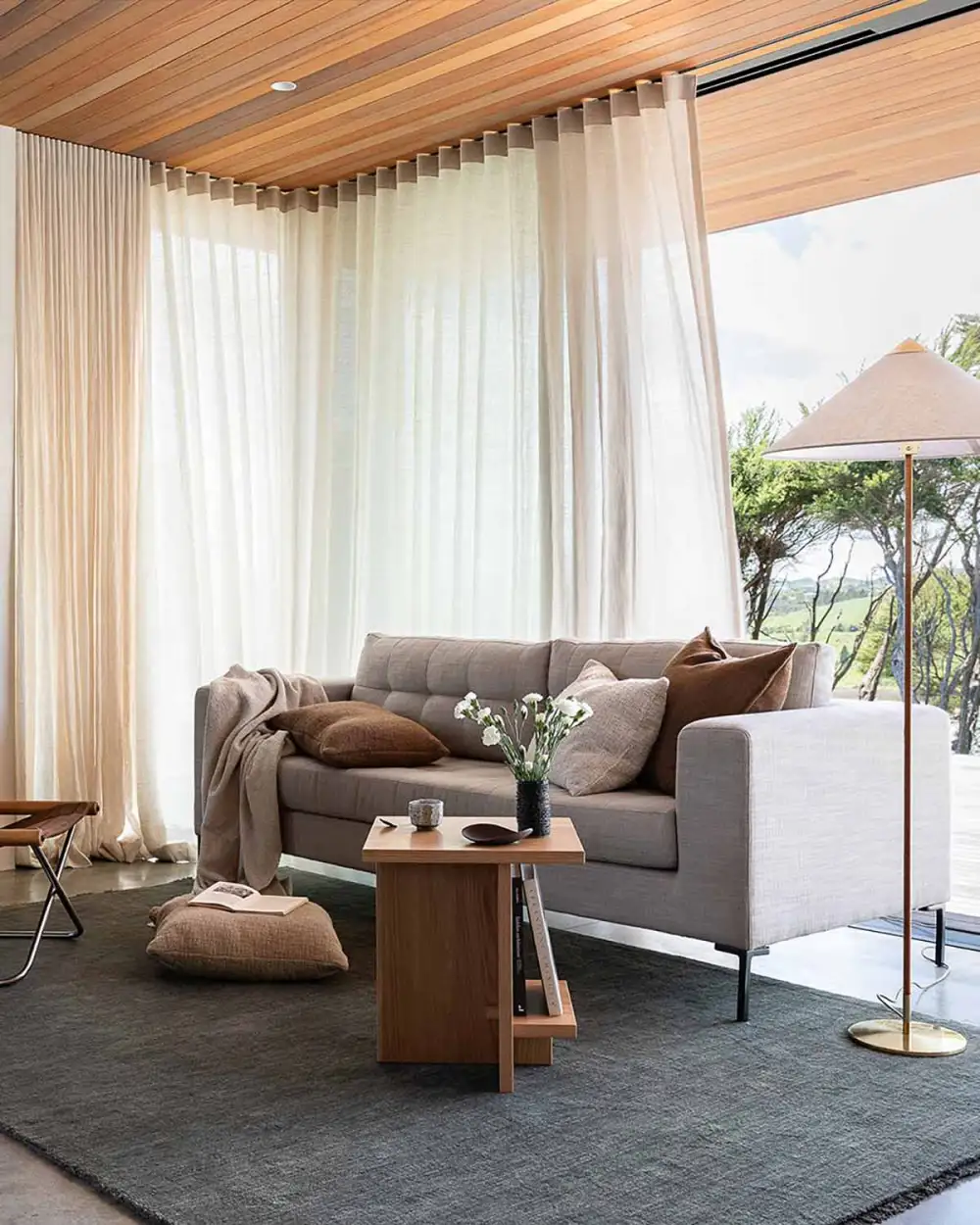 Wool Contemporary Minimalist Layered Area Rug