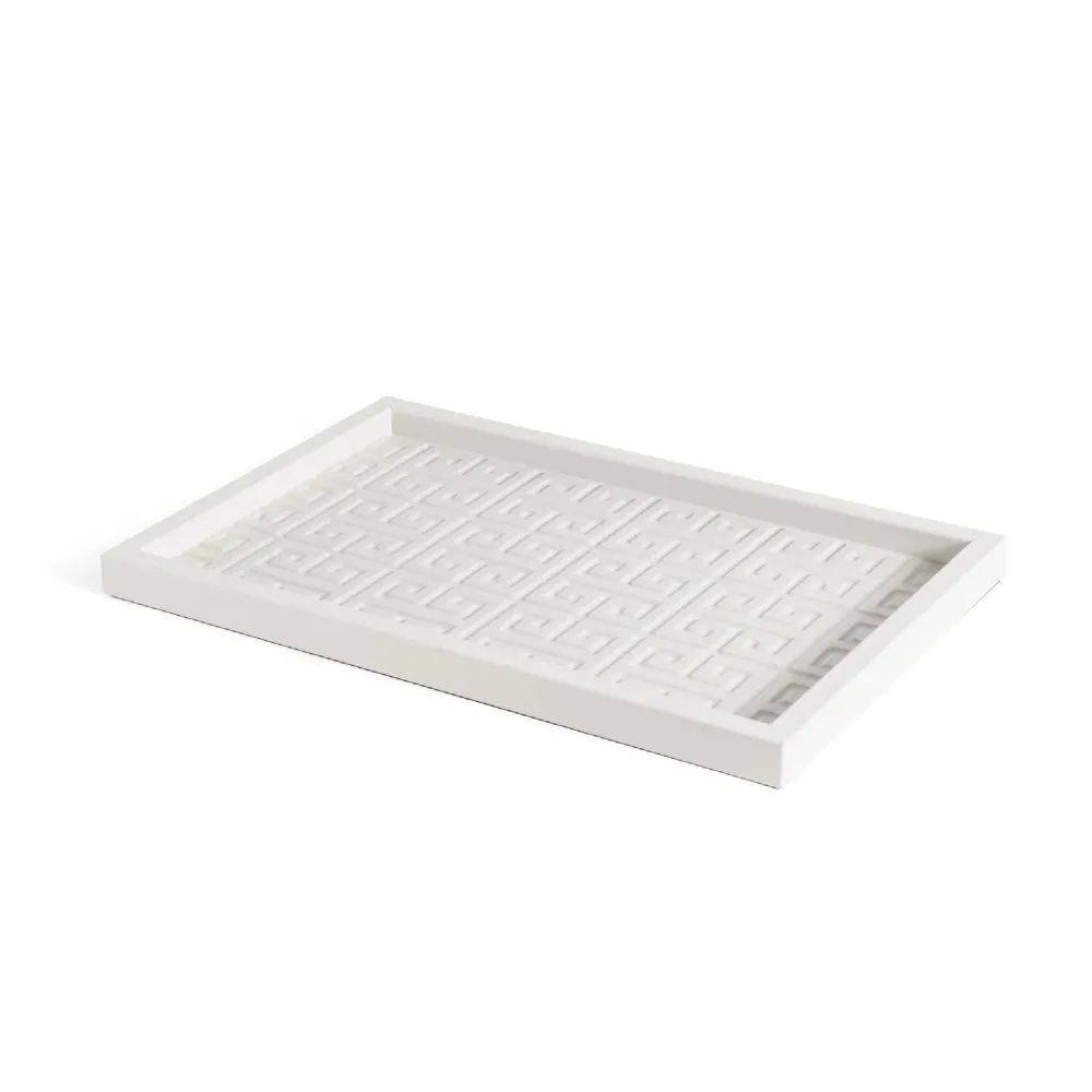 Embossed Leather Rectangular Tray