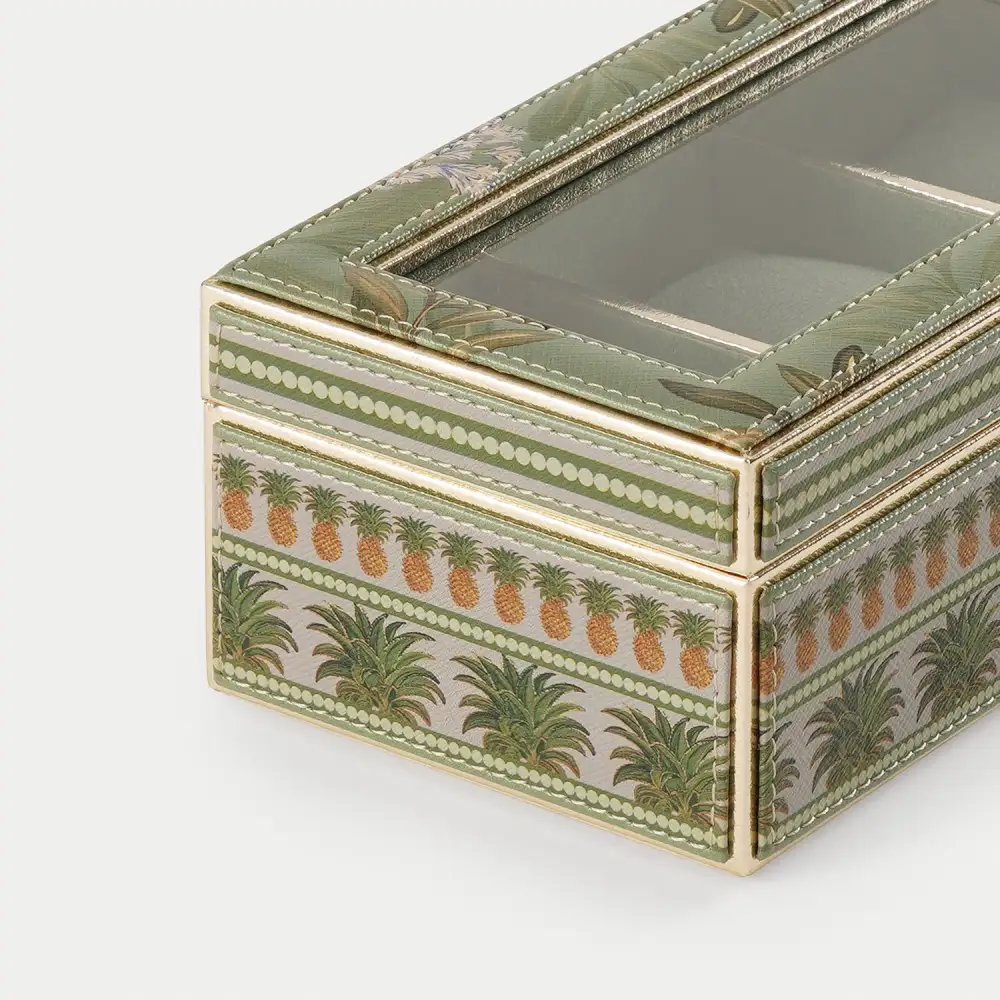 Green Three Slot Watch Organizer
