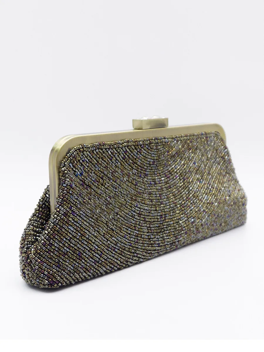 Johanna Vintage Beaded Antique Bronze Evening Bag