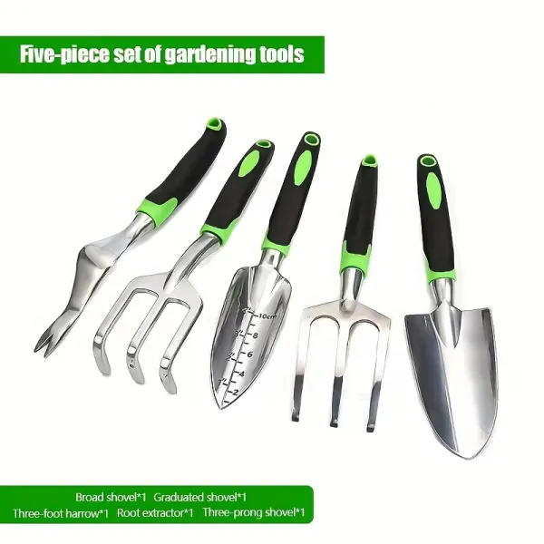 Stainless Steel 5-Piece Garden Tool Kit