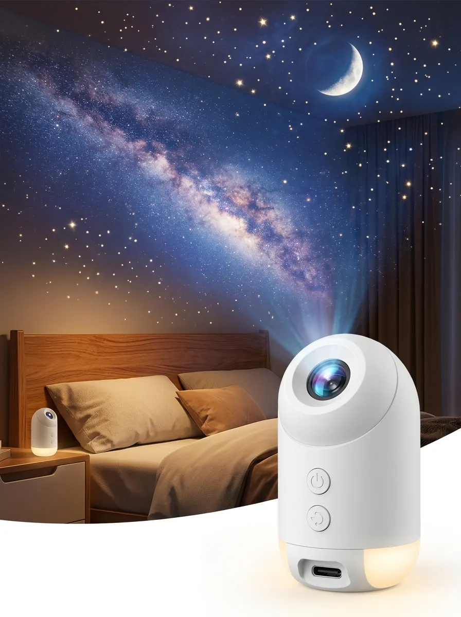 Bedside Moon And Star Galaxy Night Projector