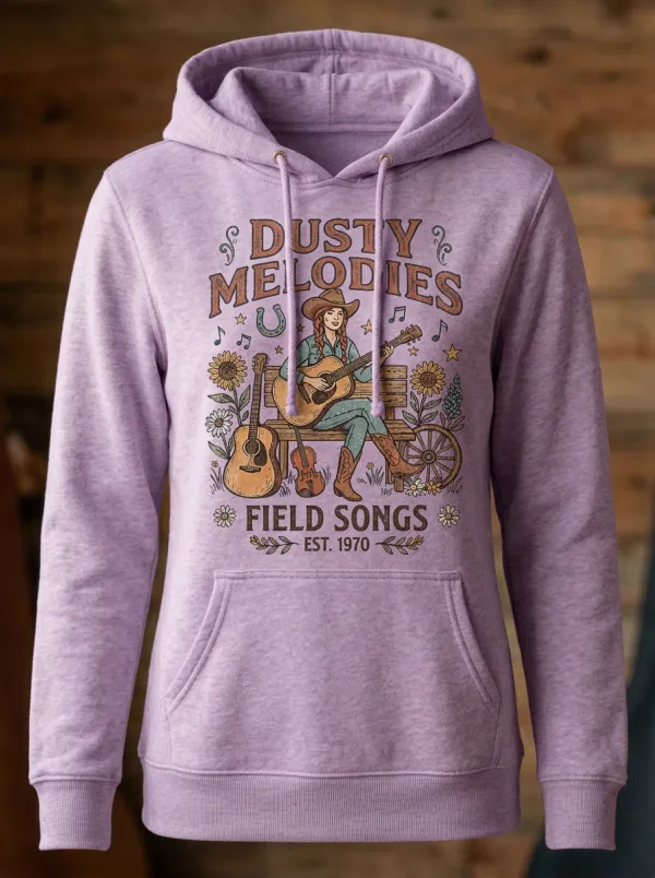 Guitar Cowgirl Women's Country Music Pullover Hoodie
