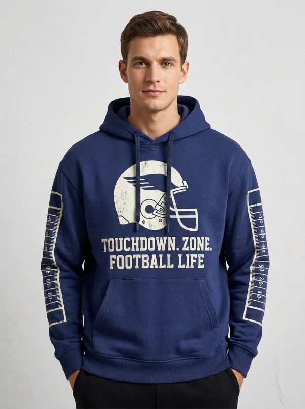 Men's American Football Lover Helmet Touchdown Hoodie