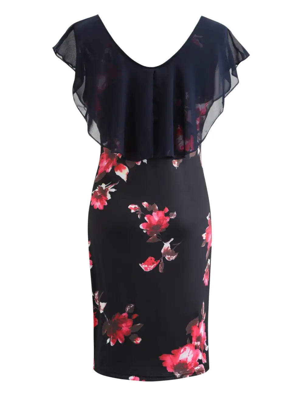 Elegant Ruffle Floral Mini Dress