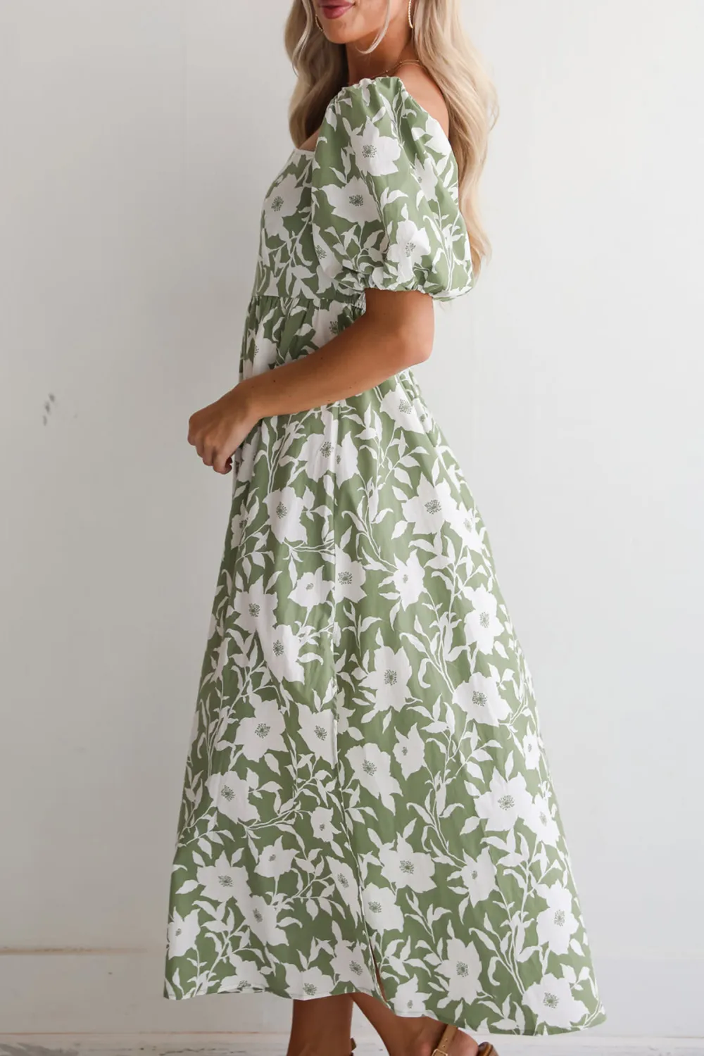 Sage Floral Maxi Dress