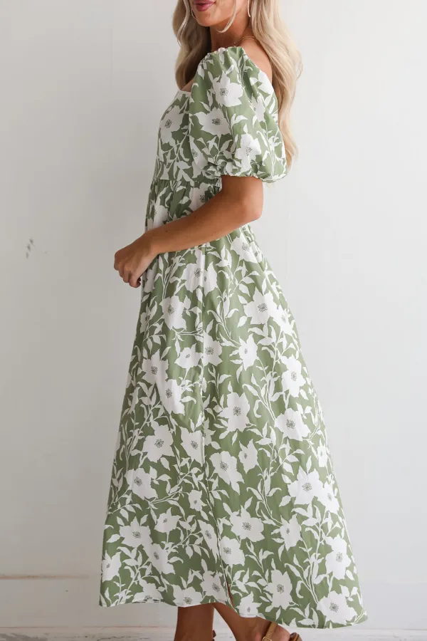 Sage Floral Maxi Dress