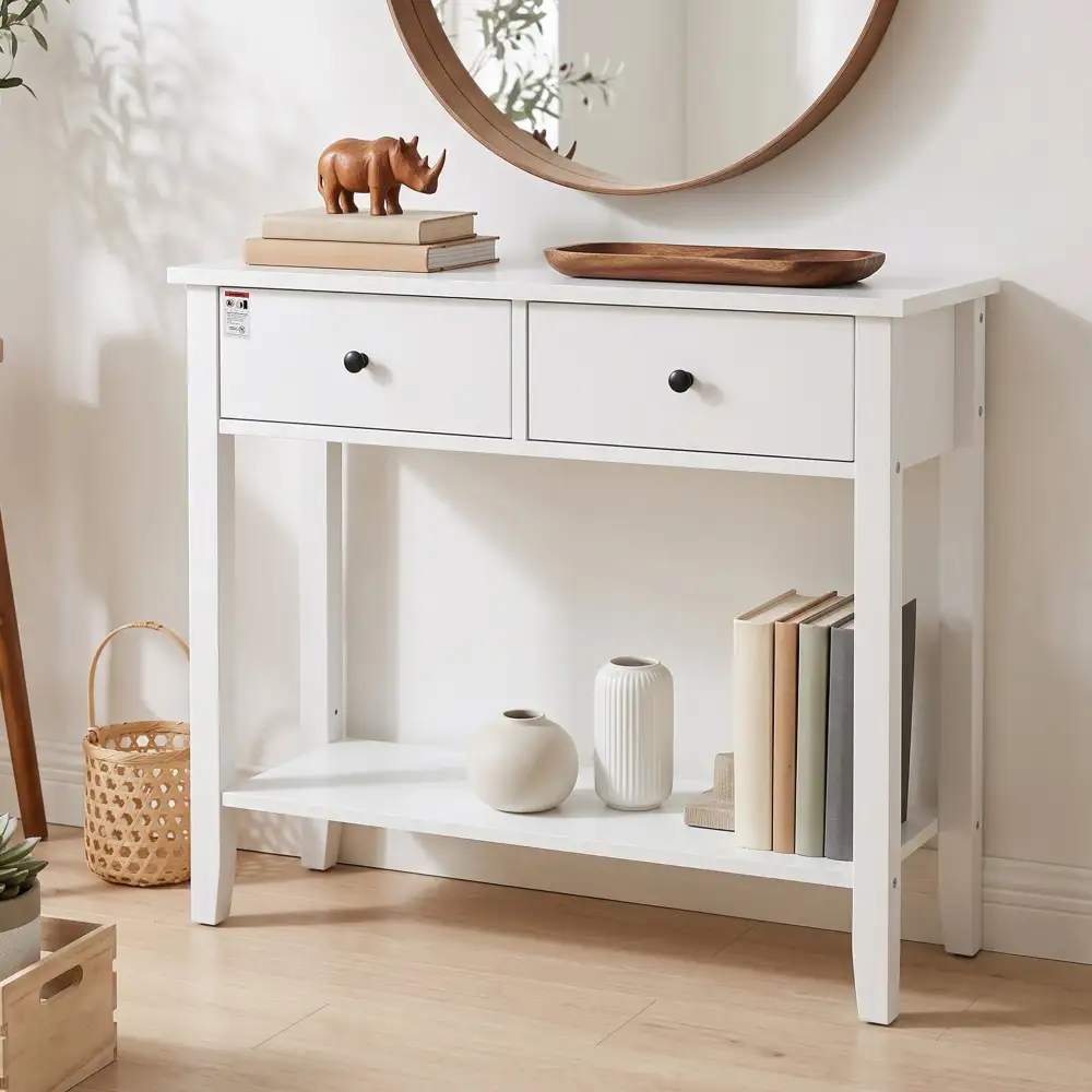 Practical Drawer Shelf Console Table