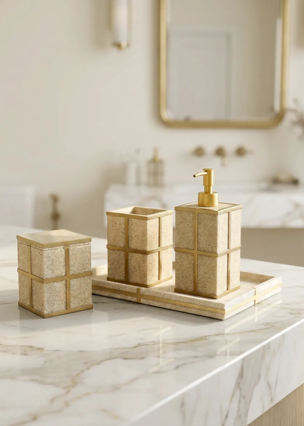 Bathroom Set Beige Of