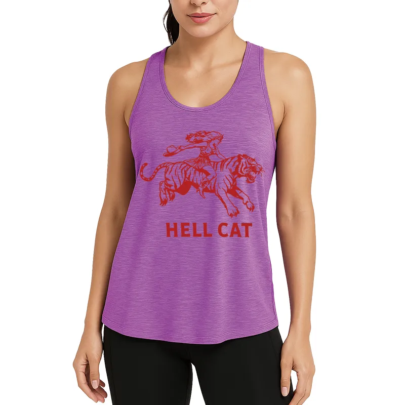 Retro Cowgirl Hell Cat Athletic Tank