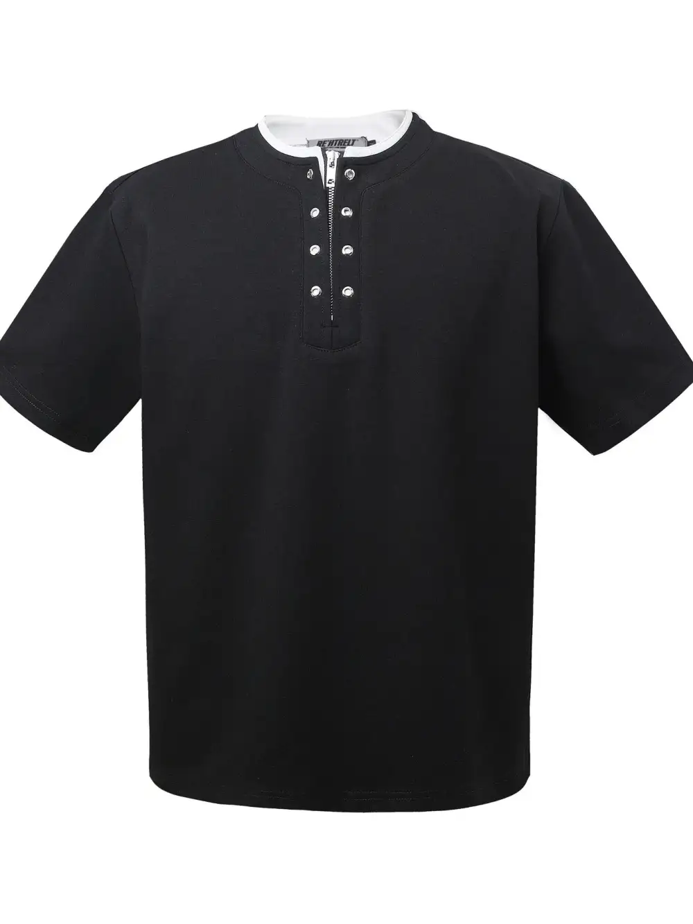Relaxed Contrast Detail Short Sleeve Crew Neck Tee