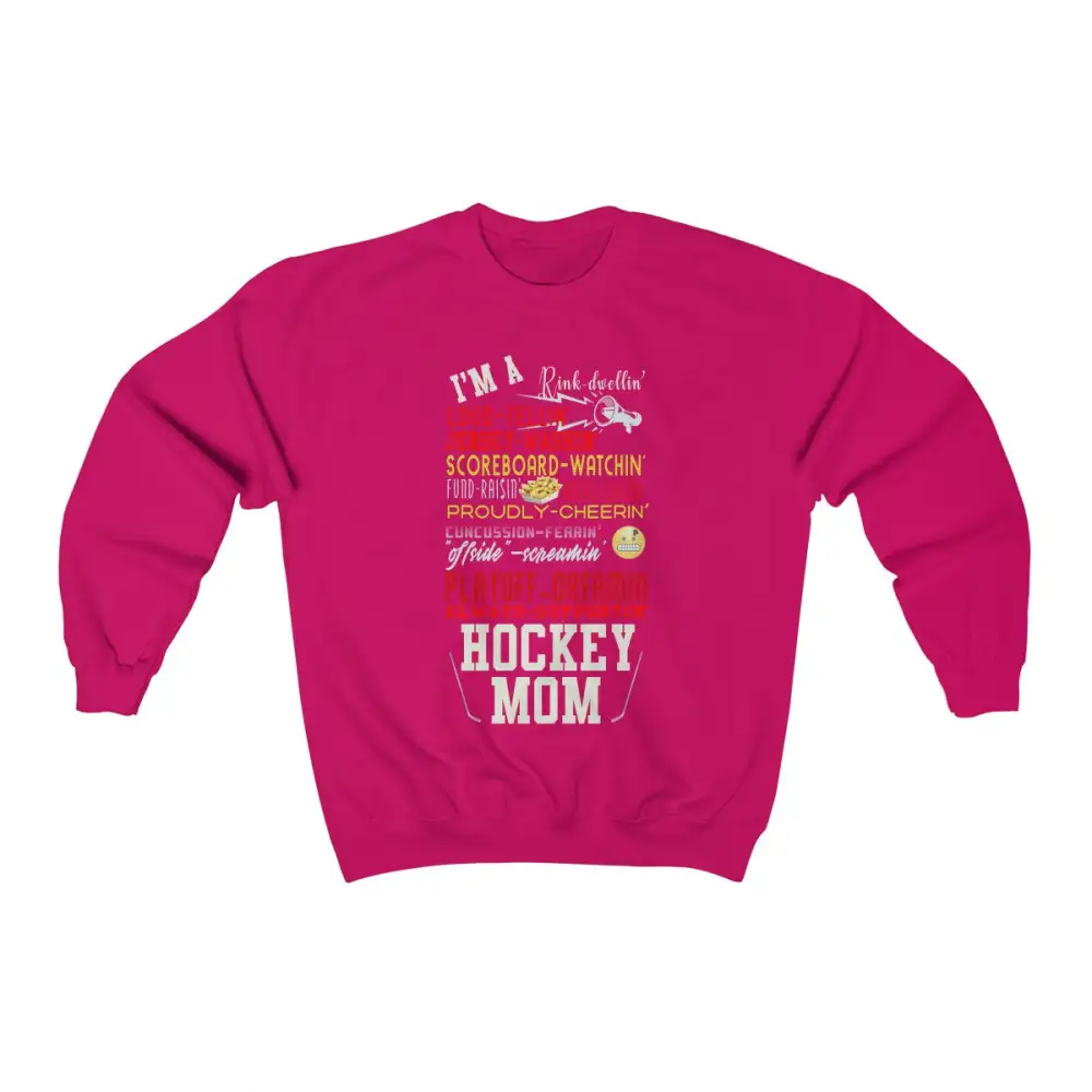 Mom Support Hockey Graphic Crewneck Sweatshirt