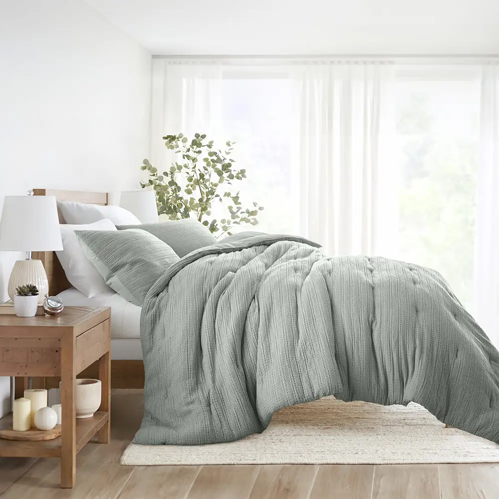 Waffle Textured Down Alternative Comforter Set