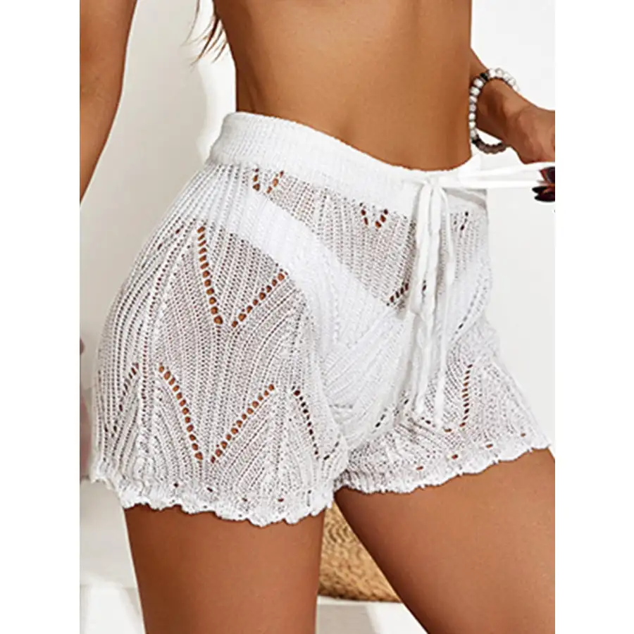 Women's Cutout Drawstring Shorts Swim Bottom