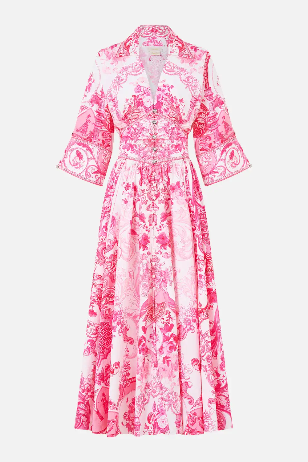 Shaped Waistband Midi Dress