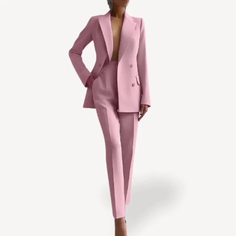 Formal Tailored Suit Set with Long Blazer