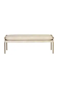 Brass-Frame Accent Bench
