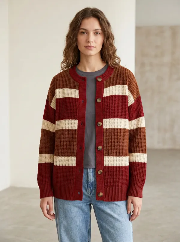 Weekend Rugby Striped Knit Cardigan