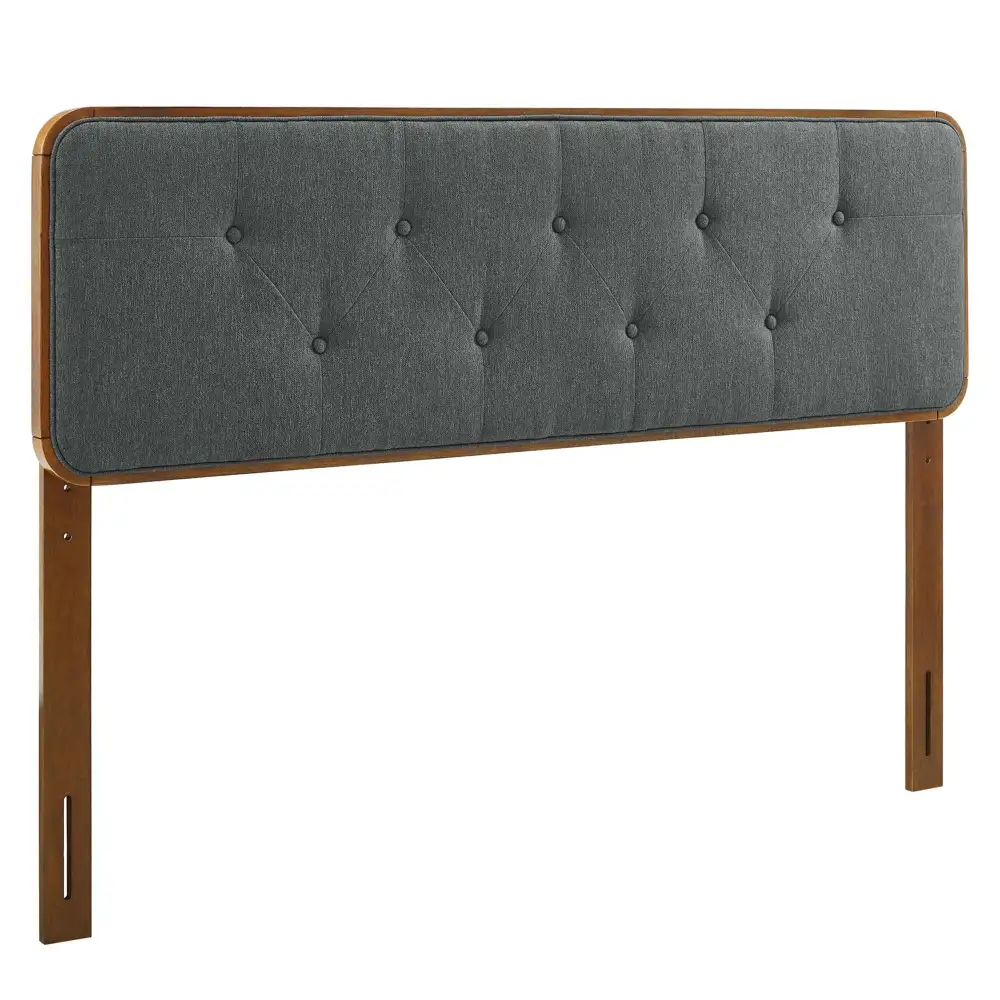 Tufted Fabric and Wood Headboard