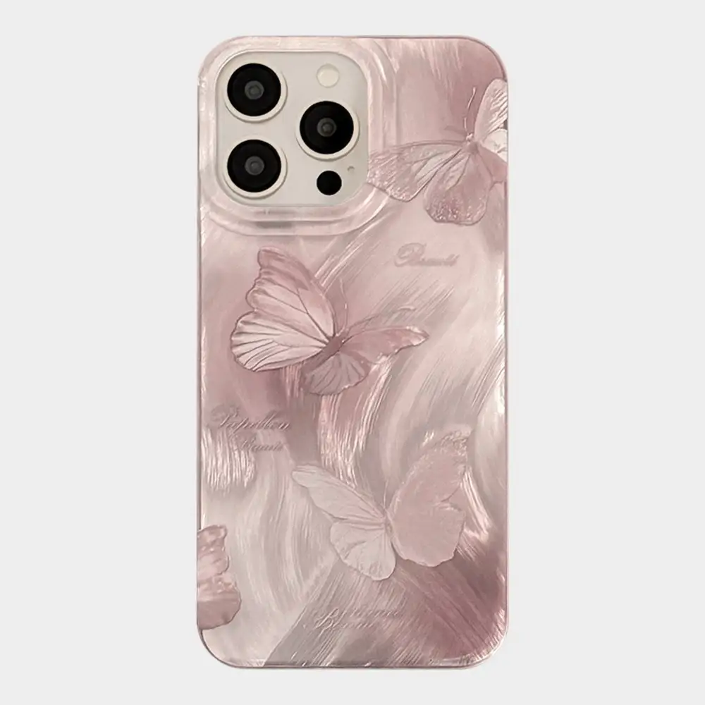 Butterfly Cat Textured Wave Phone Case