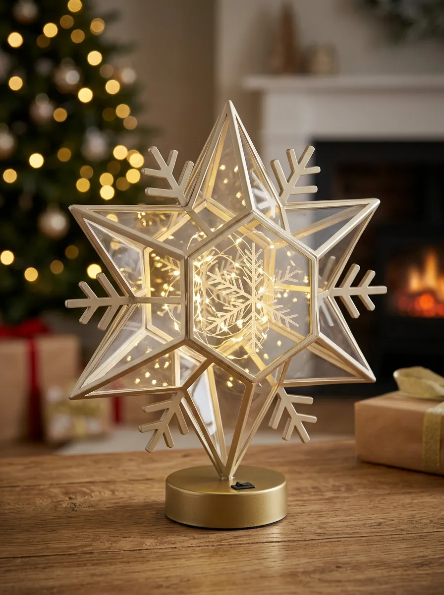 Snowflake Christmas Light-Up Tree Decor