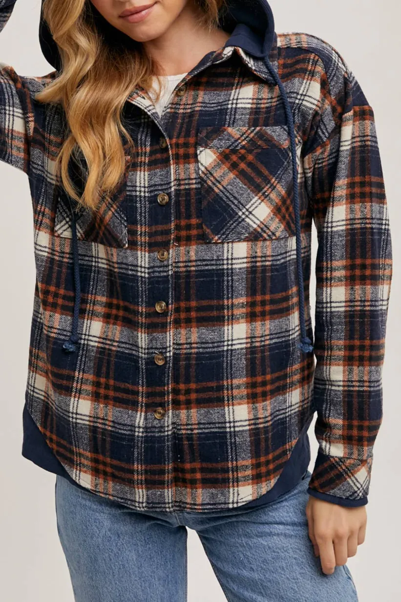 Bethany Hooded Plaid Jacket