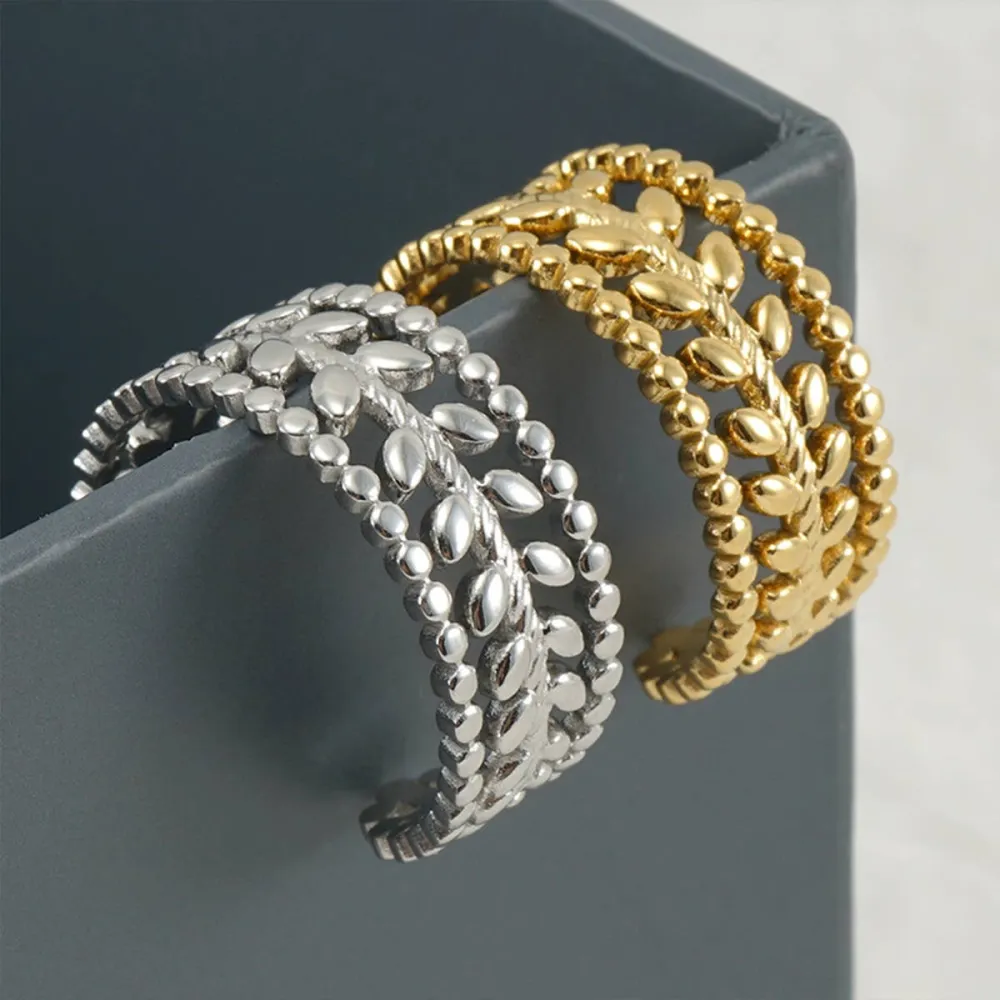 Openwork Adjustable Band Ring