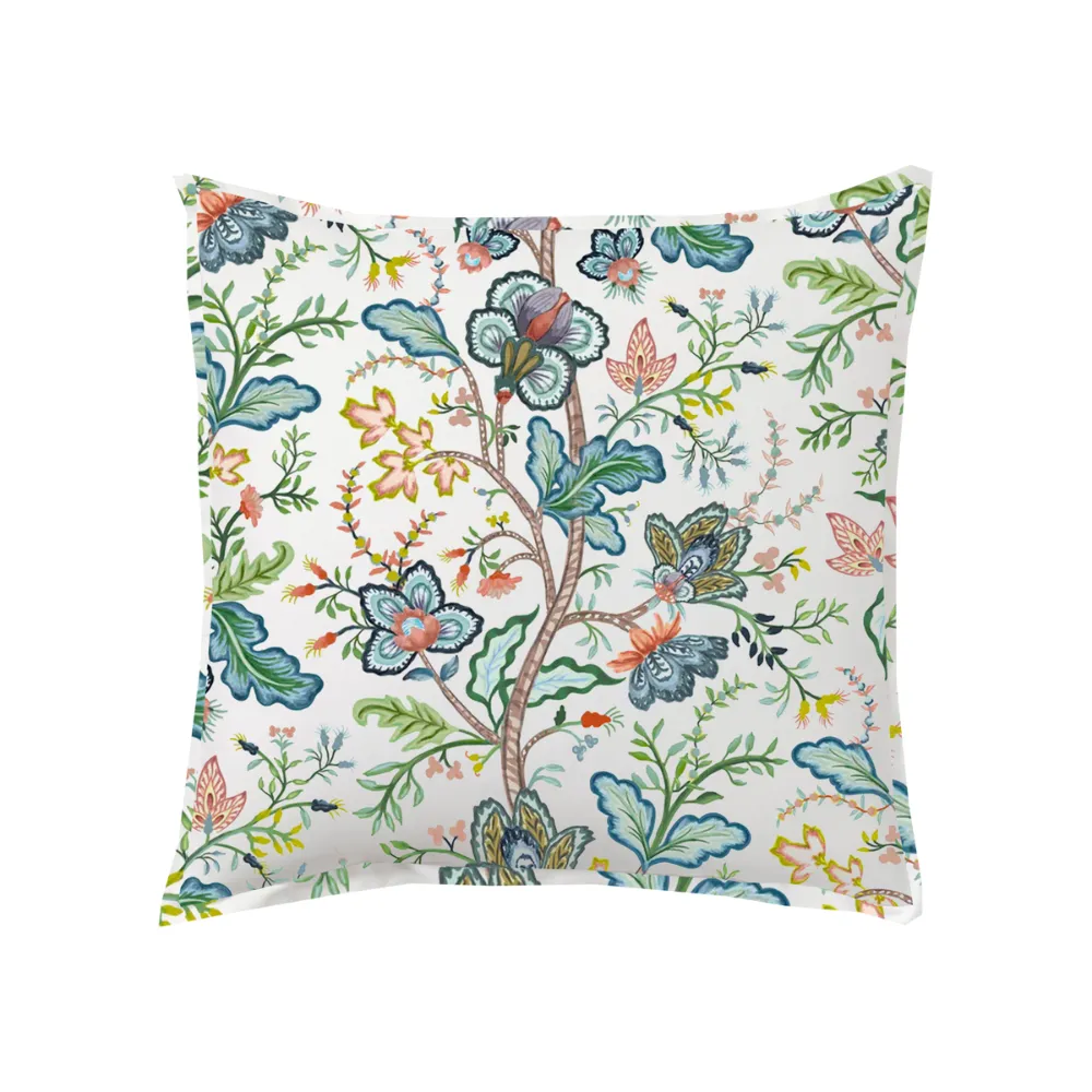 Botanical Butterfly-Flange Throw Pillow